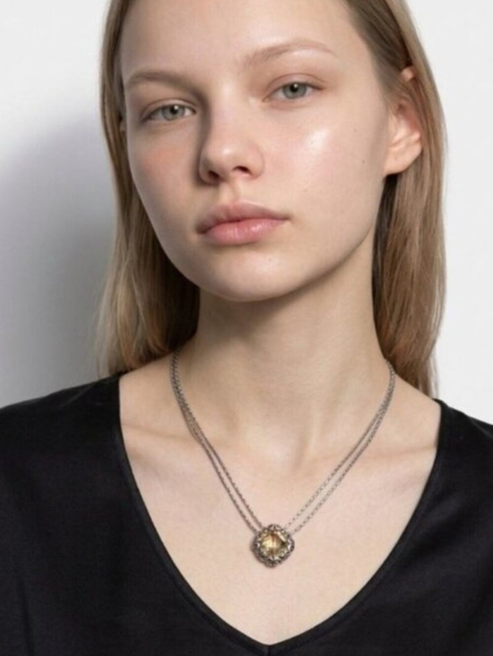 brighton danube pendant silver crystal golden glass necklace